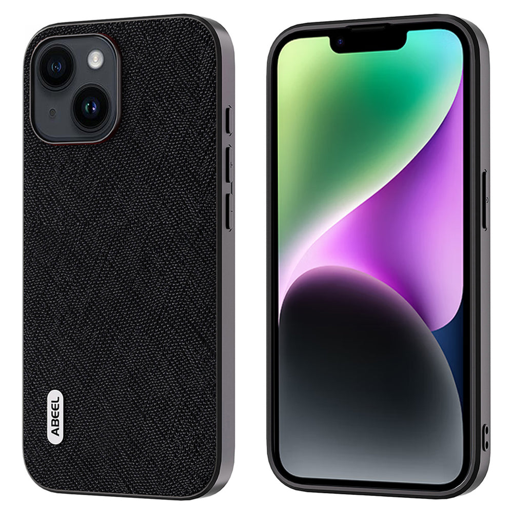 ABEEL Til iPhone 14 Plus Cross Texture Telefon Bagcover Drop Proof Kohud Læder TPU PC Cover ABEEL Til iPhone 14 Plus Cross Texture Telefon Bagcover Drop Proof Kohud Læder TPU PC Cover